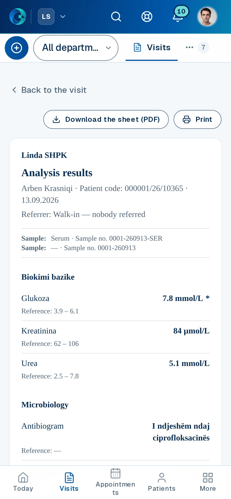 The Laboratory screen in OPALEVI