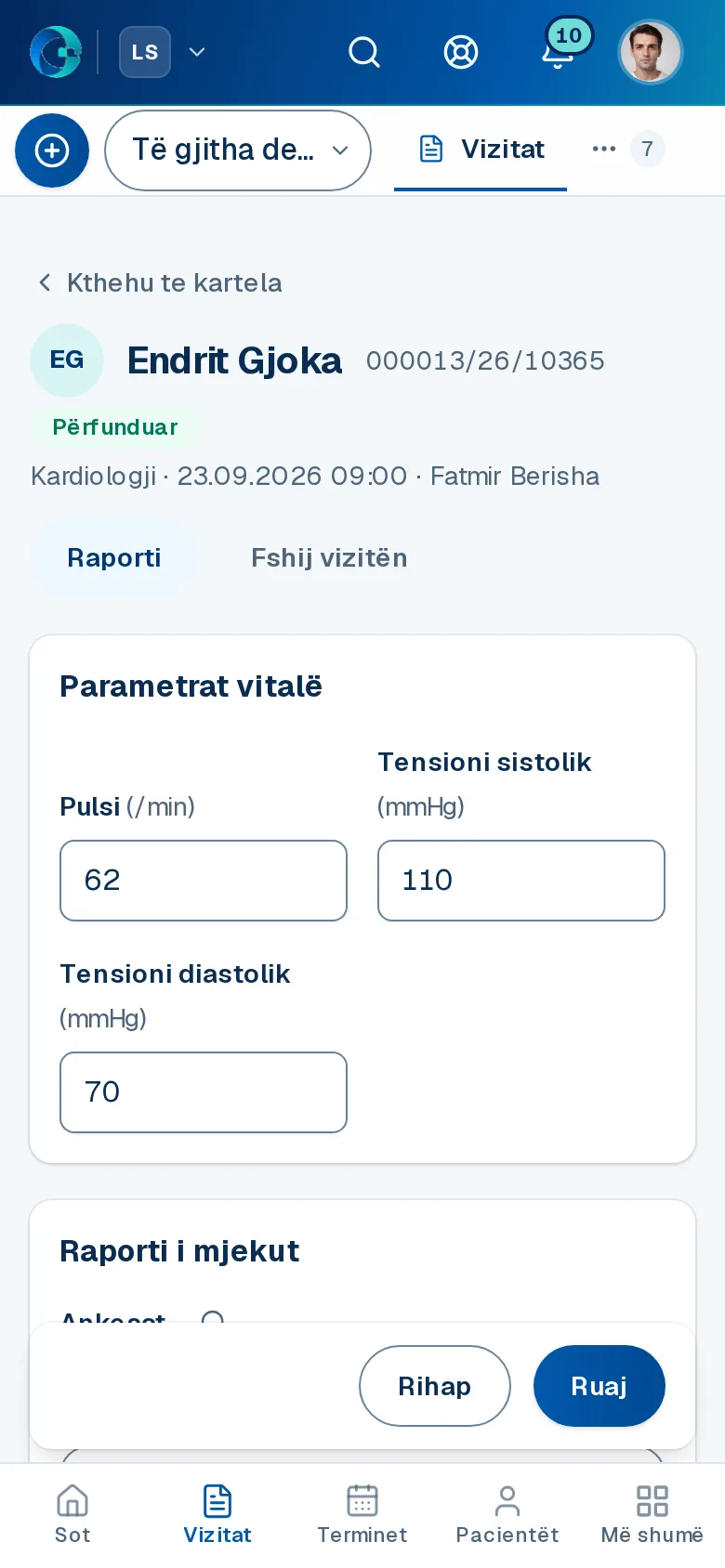 Ekrani «Puna klinike» në OPALEVI