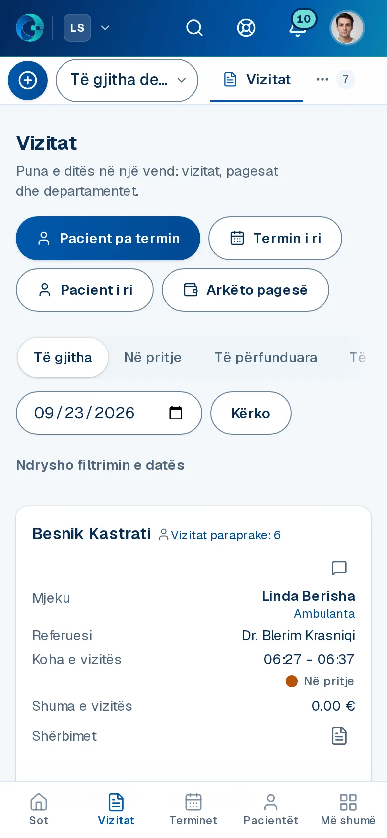 Ekrani «Vizitat» në OPALEVI